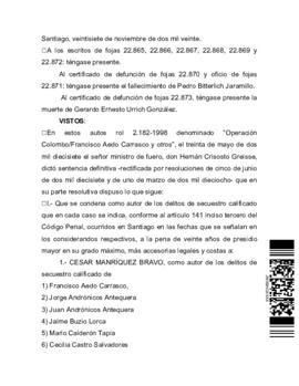 Sentencia de la Corte de Apelaciones sobre el secuestro de Gregorio Gaete Farías