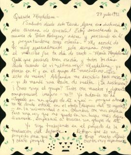 Carta de Julie a Magdalena Navarrete