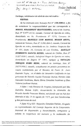 Sentencia de Primera Instancia por el secuestro de Elsa Leuthner Muñoz