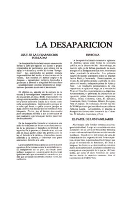 Folleto de la Federación Latinoamerica de Asociaciones de Familiares de Detenidos Desaparecidos (...