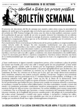 Boletín Semanal Libertad a todxs lxs presxs políticxs Nº9