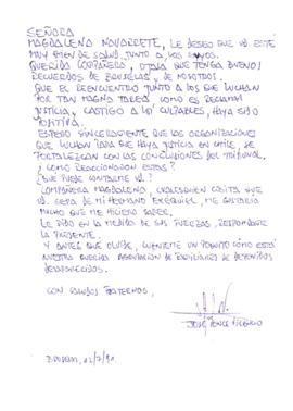 Carta de José Ponce Vicencio a Magdalena Navarrete