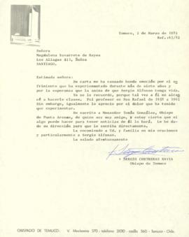 Carta de Sergio Contreras Navia a Magdalena