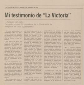 Mi testimonio de "La Victoria"