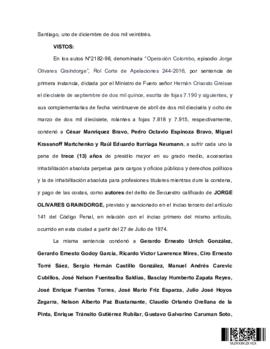 Sentencia de la Corte Suprema sobre el secuestro de Jorge Olivares Graindorge