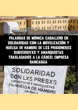 Palabras de Mónica Caballero en solidaridad con la movilización y huelga de hambre
