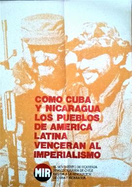 Afiche "Como Cuba y Nicaragua los pueblos de América vencerán al imperialismo"