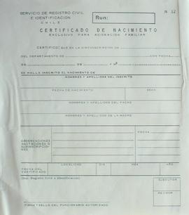 Certificado de nacimiento exclusivo para asignación familiar