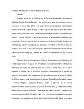 Sentencia de la Corte Suprema por el secuestro de Agustín Reyes González