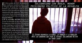 Solidaridad con Benja, menor prisionero político de la revuelta