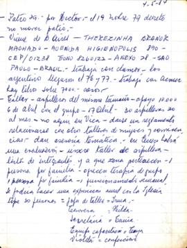 Notas manuscritas de reunión de la AFDD