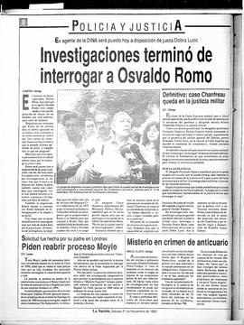 Investigaciones terminó de interrogar a Osvaldo Romo