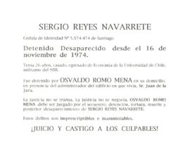 Panfleto denuncia sobre Sergio Reyes