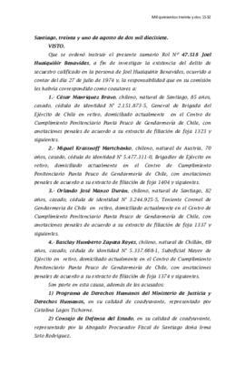 Sentencia de Primera Instancia sobre el secuestro de Joel Huaiquiñir Benavides