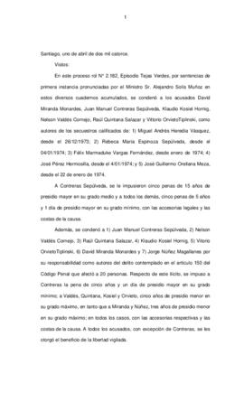 Sentencia de la Corte Suprema por el secuestro de José Guillermo Orellana Meza