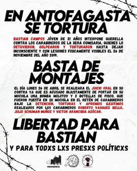Libertad para Bastian y para todos los presos políticos