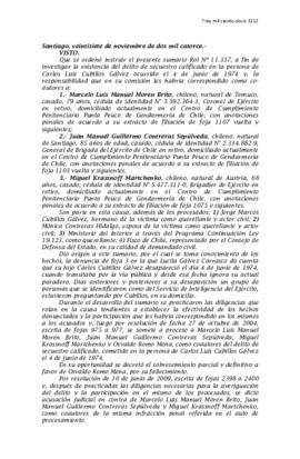 Condenan a ex represores por desaparición forzada de Carlos Cubillos Gálvez