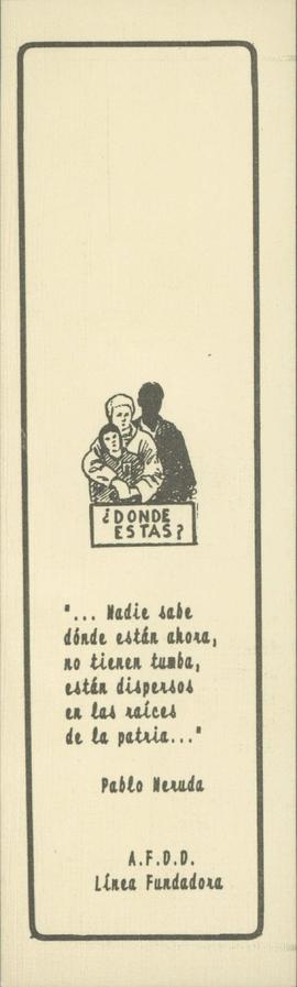 Marcador de libros ¿Dónde están? AFDD-Línea Fundadora