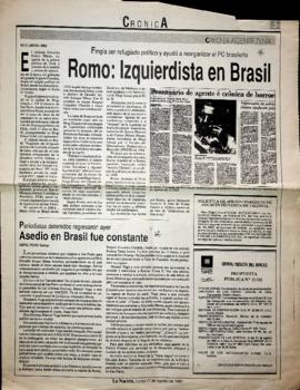 Romo: izquierdista en Brasil