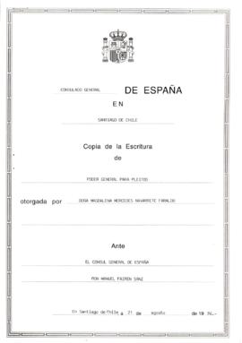 Poder general para pleitos otorgada por Magdalena Navarrete