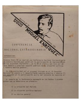 Boletín interno "Miguel Enríquez" N° 20. Conferencia Nacional Extraordinaria