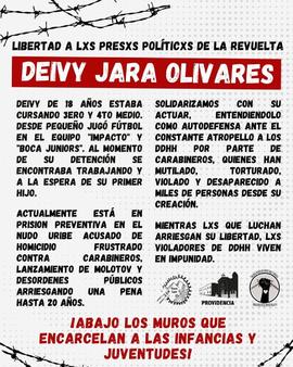 Libertad a los presos de la revuelta: Deivy Jara Olivares