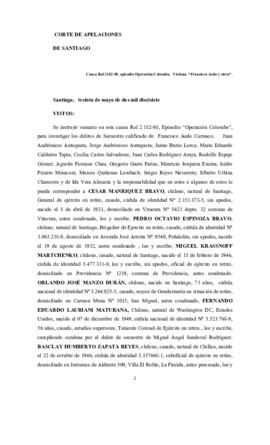 Sentencia de Primera Instancia por el secuestro de Jaime Buzio Lorca