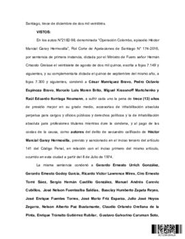 Sentencia dictada por la Corte Suprema sobre el secuestro de Héctor Marcial Garay Hermosilla