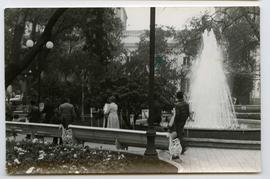 Fotografía de intervención con estacas en Plaza de Armas