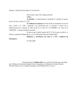 Sentencia dictada por la Corte de Apelaciones sobre el caso de Álvaro Barrios Duque