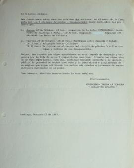 Comunicado sobre dos acciones por la Campaña por los 5 chilenos detenidos desaparecidos en 1987