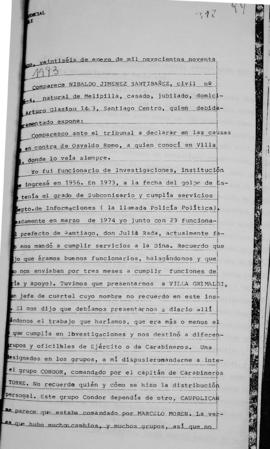 Declaración judicial de Nibaldo Jiménez Santibáñez