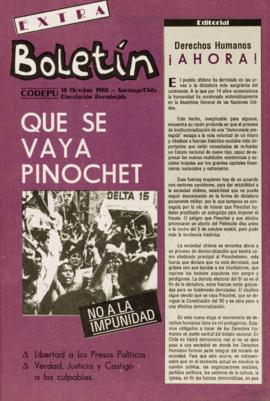 Extra Boletín CODEPU. 18 Octubre 1988