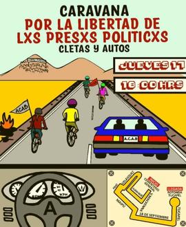 Caravana por los presos políticos cletas y autos
