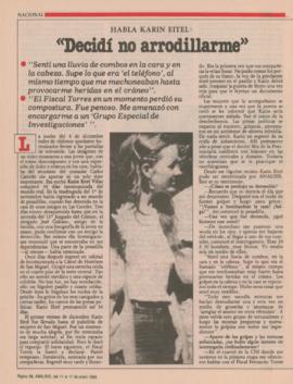 Habla Karin Eitel: "Decidí no arrodillarme"