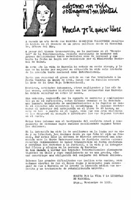 Marcela, yo te quiero libre. Salvemos su vida, obtengamos su libertad