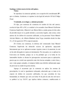 Sentencia de la Corte de Apelaciones sobre el secuestro de Víctor Arévalo Muñoz y Alberto Arias Vega