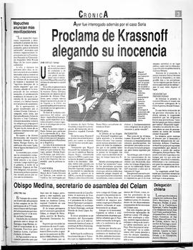 Proclama de Krassnoff alegando su inocencia