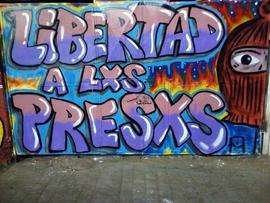 Graffiti Libertad a los presos políticos