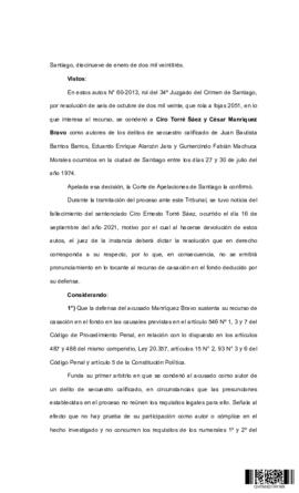 Sentencia de la Corte Suprema sobre el secuestro de Eduardo Alarcón Jara