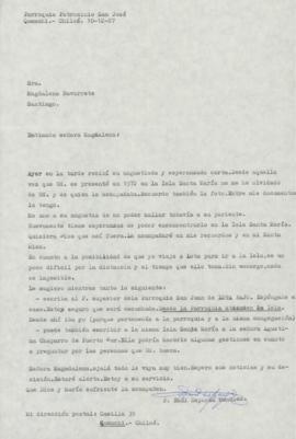 Carta de P. Raúl Esparza Mendoza a Magdalena Navarrete