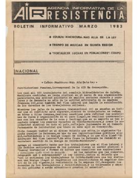 Boletín Informativo Marzo. Agencia Informativa de la Resistencia