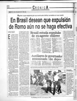En Brasil desean que expulsión de Romo aún no se haga efectiva