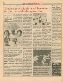 Dedico este triunfo a mi hermano Sergio: detenido-desaparecido