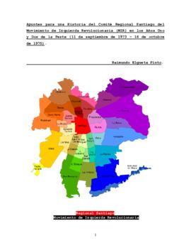 Apuntes para una Historia del Comité Regional Santiago del Movimiento de Izquierda Revolucionaria...