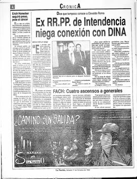 Ex RR.PP de Intendencia niega conexión con DINA
