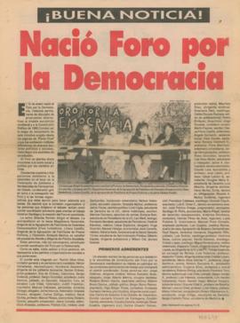 Recorte de prensa "Nació foro por la democracia"