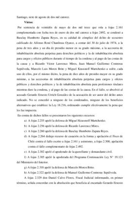 Sentencia de la Corte de Apelaciones por el secuestro de Alfonso Chanfreau Oyarce