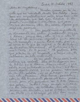 Carta de Francisco Morales a Magdalena Navarrete