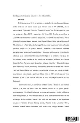 Sentencia de la Corte Suprema por el secuestro de Enrique Toro Romero